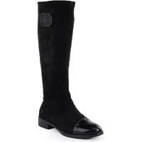Women's patent suede boots, black, M.Daszyński MR2251-19