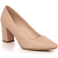 Women's nude pumps with a block heel Sergio Leone PB414