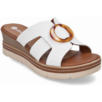 Women's leather wedge sandals white Remonte D2L52-80