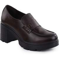 Women's loafers on a block heel, brown, Potocki SZ12700