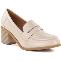 Women's beige lords heeled shoes M.Daszyński MR2201D-3A