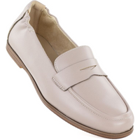 Women's beige leather moccasins Vinceza 18121