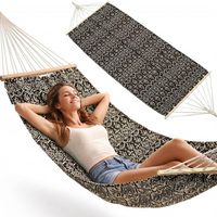 GARDEN HAMMOCK FOR 1 PERSON 200X100CM WITH SPREADER BAR ETHNO BLACK AND WHITE