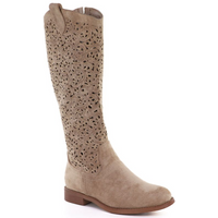 Women's openwork beige boots S.Barski HY61-8023