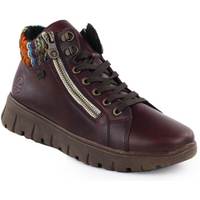 Women's leather ankle boots, burgundy, Rieker N1305-35