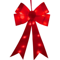 DECORATIVE BOW 60CM RED 25 LED