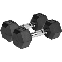 REBEL ACTIVE CAST IRON RUBBER-COATED HEX DUMBBELLS 2X8KG RBA-2325-08