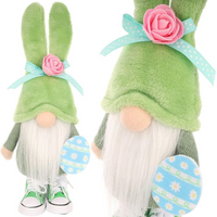 Gnome Bunny 25cm Green in sneakers Spring decoration