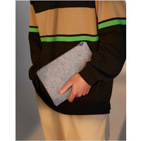 BagBase Felt Accessory Pouch | 1 Litre Capacity | Matching Zipper | Charcoal or Grey | One Size