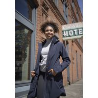 Cutter & Buck Wedderburn Longer Ladies Jacket | Waterproof | Hooded | Navy/Black | XS-2XL