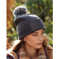 Beechfield Snowstar® Patch Beanie | Unisex | Pom-Pom | Soft Touch | 8 Colours | One Size