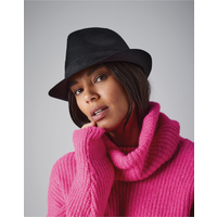 Beechfield Fedora | Unisex | Soft Brim | Indented Crown | Black or White | S-XL
