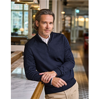 Tee Jays Men's Half Zip Jumper | Merino Blend | Pullover | 3 Colours | S-3XL