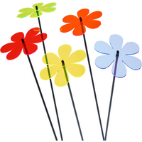 Large Garden Décor Ornaments Set of 5 'Daisies'