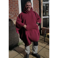 Wine Red Hooded Fleece Blanket Scout Guide Camp Blanket Poncho