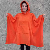 Orange Fleece Hooded Blanket Scout Guide Camp Blanket Poncho