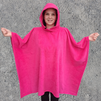 Bright Pink Fleece Hooded Blanket Poncho Scout Guide Camp Blanket Poncho