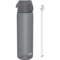Leak Proof Medium Water Bottle with Straw, Recyclon, Grey, 500ml (18oz)