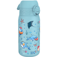 Leak Proof Kids Water Bottle, Stainless Steel, Sharks, 400ml (13oz)
