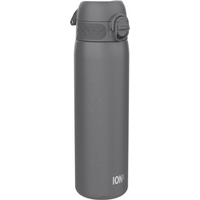 Leak Proof Slim Water Bottle, Stainless Steel, Grey, 600ml (20oz)