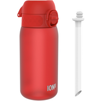 Leak Proof Small Water Bottle With Straw, Recyclon, Red, 350ml (12oz)