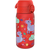 Leak Proof Kids Water Bottle, Recyclon, Red Unicorns, 350ml (12oz)