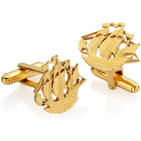 Halfpenny Ship - Cut Out Coin Cufflinks