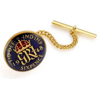 George VI Sixpence (1937-1952) - Enamelled Coin Tie Pin