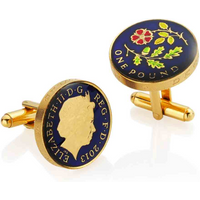 2013 One Pound - English Emblem Design - Enamelled Coin Cufflinks