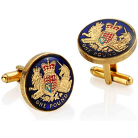2015 One Pound - Enamelled Coin Cufflinks