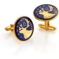 Canadian 25 Cent - Enamelled Coin Cufflinks