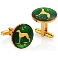 Irish Sixpence - Enamelled Coin Cufflinks