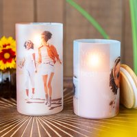 Großer Kerzenhalter aus Glas personalisiert - set of 2 zum Geburtstag Großer Kerzenhalter aus Glas personalisiert - set of 2 zum Geburtstag