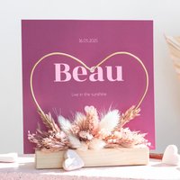 Kartenhalter aus Holz | Herz | 13 Karten | Trockenblumen | Rosa Kartenhalter aus Holz | Herz | 13 Karten | Trockenblumen | Rosa