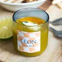 Windlichter blau mit Aufkleber Quadratisch - 6 Stk. Windlichter blau mit Aufkleber Quadratisch - 6 Stk.