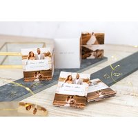 Grusskarte 10-seitig quadratisch mit goldfarbene Klammern - 12 Stk. Grusskarte 10-seitig quadratisch mit goldfarbene Klammern - 12 Stk.