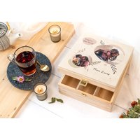 Teeset mit Teeglas und Teedose mit Druck Teeset mit Teeglas und Teedose mit Druck