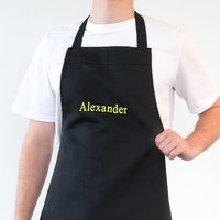Personalisierte Kochschürze besticken lassen | Farbe Schwarz | Schürze mit Wunschtext selbst gestalten Personalisierte Kochschürze besticken lassen | Farbe Schwarz | Schürze mit Wunschtext selbst gestalten