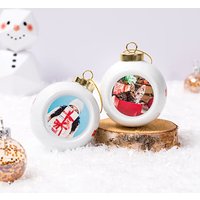 Weihnachtskugeln mit Foto personalisiert, Weiss - 2 Stk. Weihnachtskugeln mit Foto personalisiert, Weiss - 2 Stk.