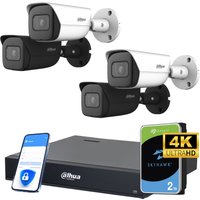 4K-Kamera Set mit Recorder und Festplatte, 4 x Profi Ultra HD Kameras, 30m Infrarot für beste Nachtsicht im Außenbereich und Smartphone App