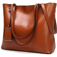Women's Bag Fashion Tote Bag Retro Oil Leather Large Capacity Shoulder Portable One Piece Dropshipping