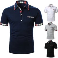 2023 Summer Polo Shirt Short Sleeve Block Zipper Top