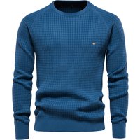 Ouma Cross Border Trade 2024 Autumn Winter Sweater Solid Base Plaid Pullover Knitwear High Elasticity