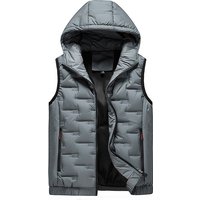 Hooded Vest Cotton Vest Fashion Casual Sports Sleeveless Coat Cardigan Vest