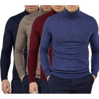 Clothing Bottoming Sweater Simple Casual Pullover High Neck Knit Sweater Solid Slim Fit Pullover Casual Long Sleeve Turtleneck Top