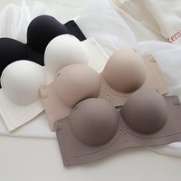 Push Up Bra Sexy Half Cup Seamless Wire Free Detachable Strapless Design To Enhance Small Breasts Summer Underwear Intimate Apparel