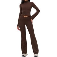 Style Feel Yoga Set Stand Collar Zipper Casual Outdoor Fitness Running Sports Wear