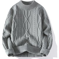 Men's Autumn And Winter New Knitted Sweater, Fashionable And Warm, Solid Color Pullover, Slim Fit Sweater, Base Sweater
