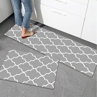 leather Kitchen Washable Door Entryway Foot Mat, PVC Foam One-wipe-clean Carpet Mat
