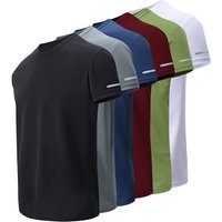 Summer Men's Solid Color Quick Drying Sports Short Sleeved Loose Running Mountaineering Casual T Shirt Fashion